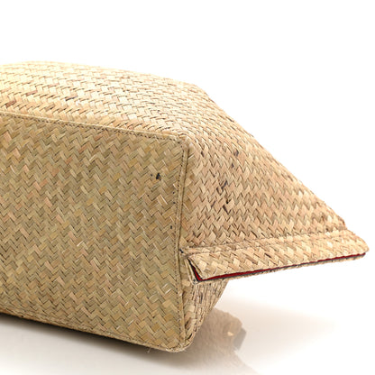 Valentino Garavani Raffia Medium Vlogo Escape Shopper Natural Black Rouge 10 of 13
