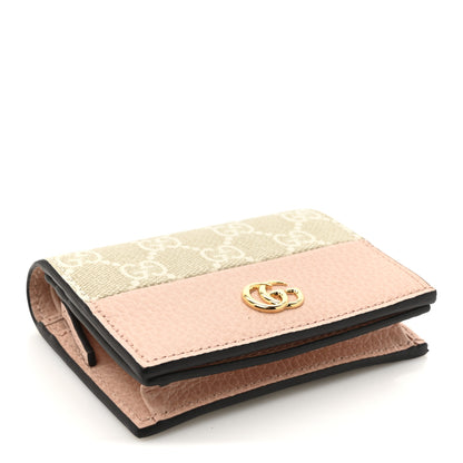 Gucci Dollar Calfskin GG Supreme Monogram GG Marmont Card Case Perfect Pink Beige Mystic White 4 of 8