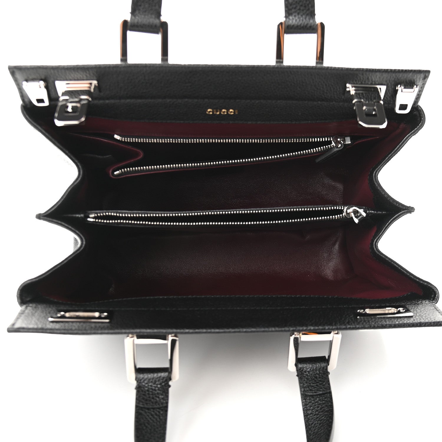 Gucci Grainy Calfskin Small Zumi Top Handle Bag Black 5 of 10