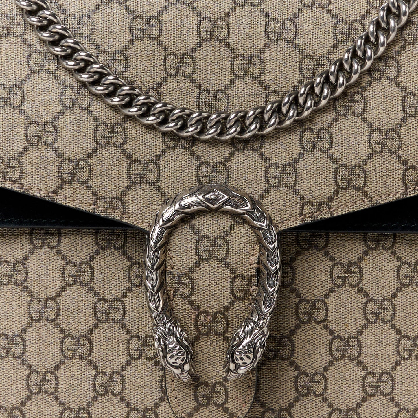GG Supreme Monogram Medium Dionysus Shoulder Bag Black