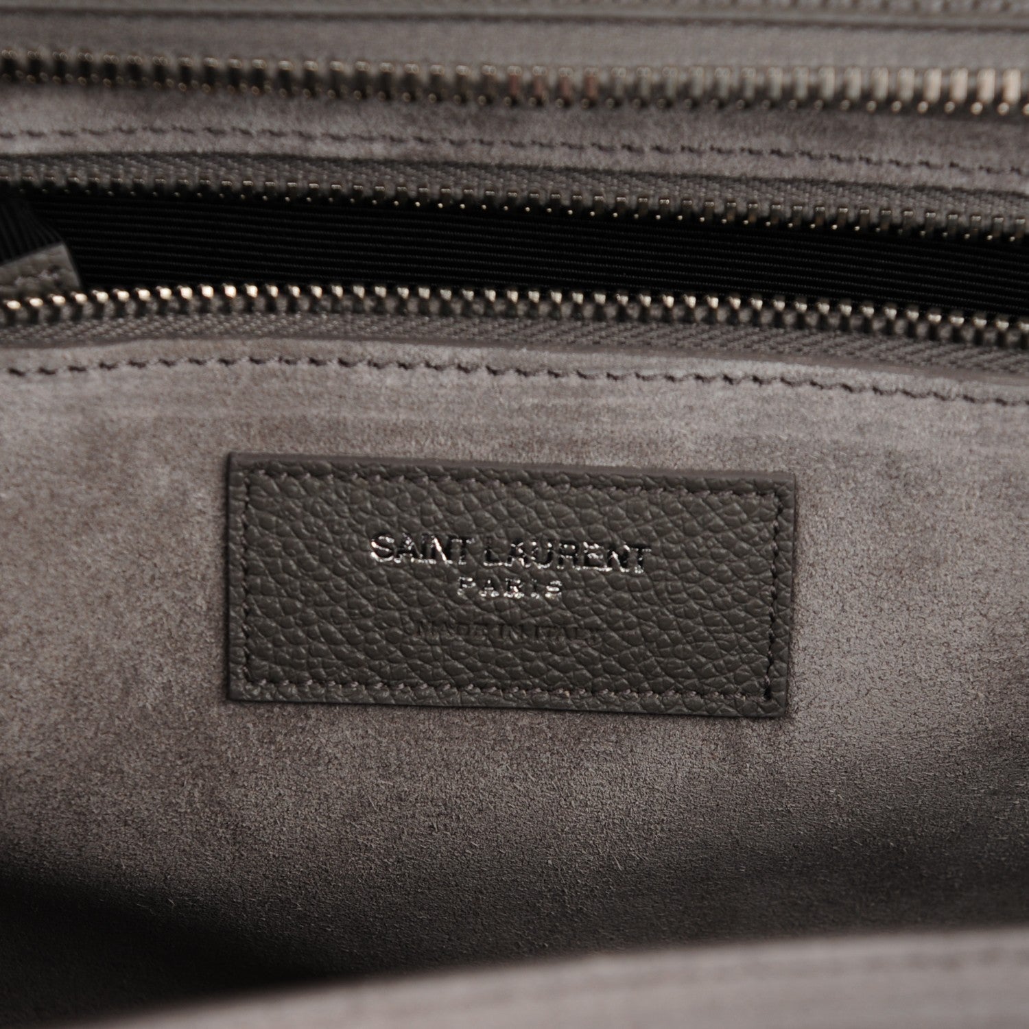 Saint Laurent Grained Calfskin Small Rive Gauche Cabas Fog 5 of 7
