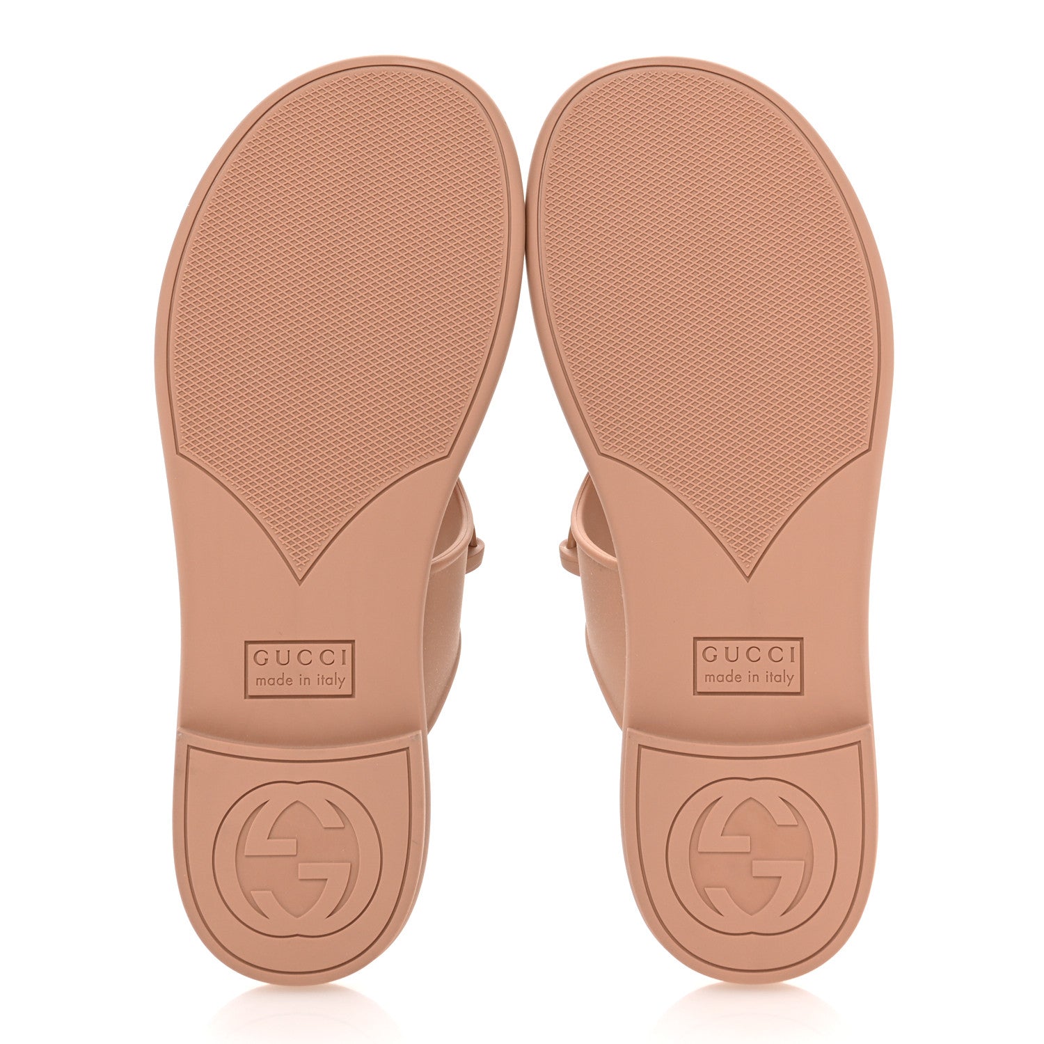 Gucci Rubber Womens Horsebit Thong Sandals 37 Vintage Camel 6 of 9