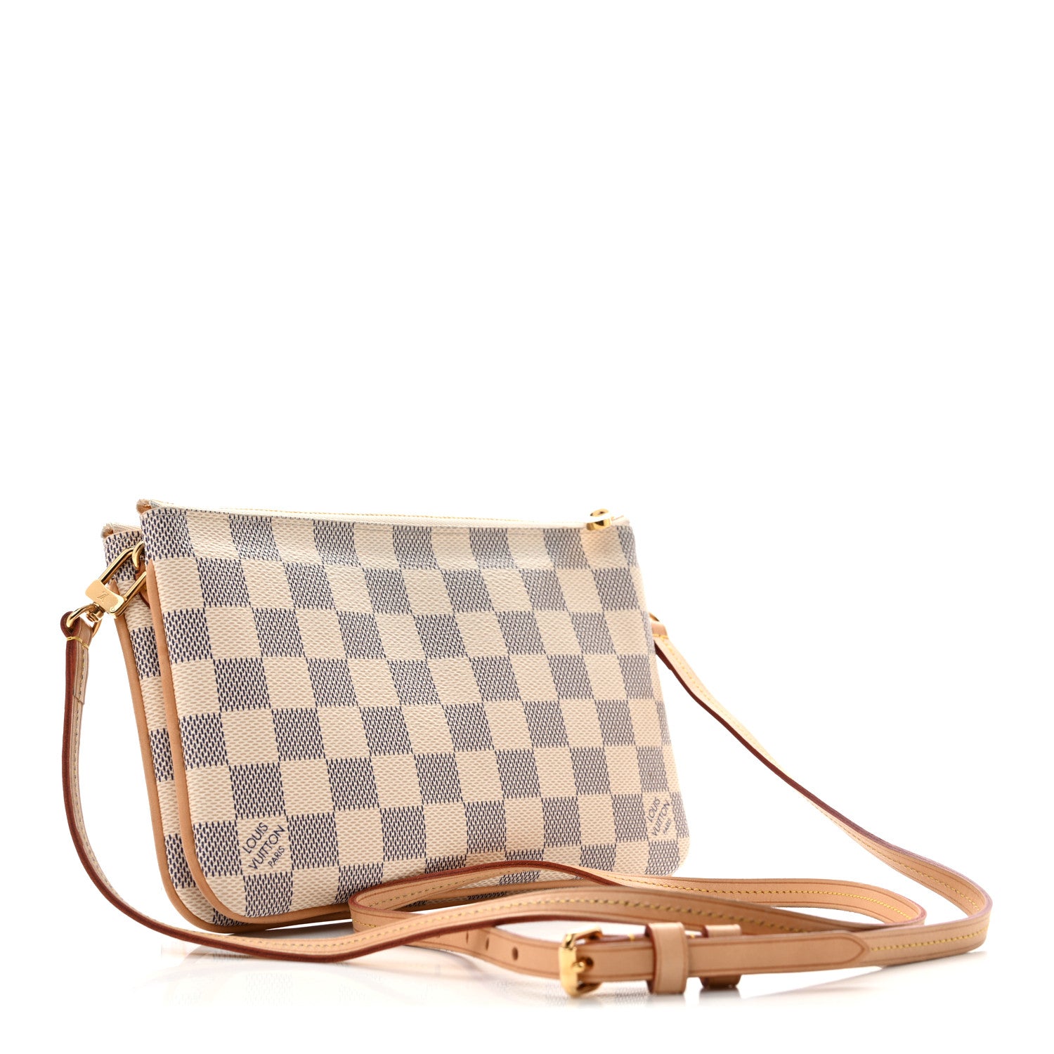 Louis Vuitton Damier Azur Double Zip Pochette 3 of 14