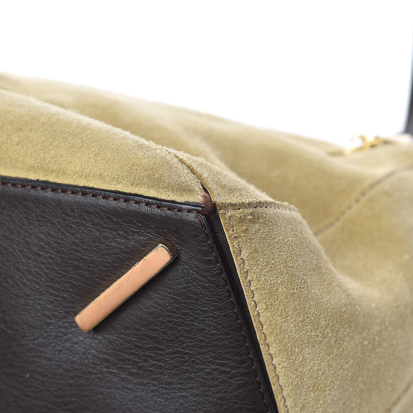 Suede Medium Puzzle Bag Gold