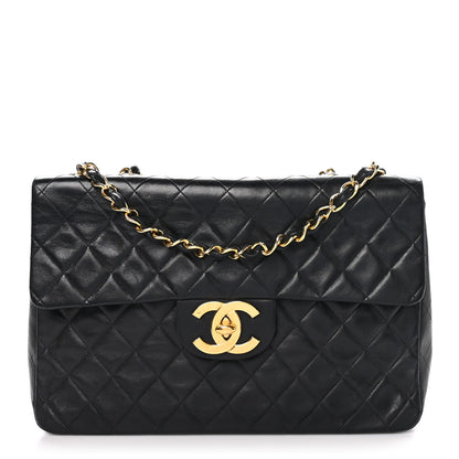 Chanel Lambskin Quilted XL Jumbo Single Flap Black 1 of 11