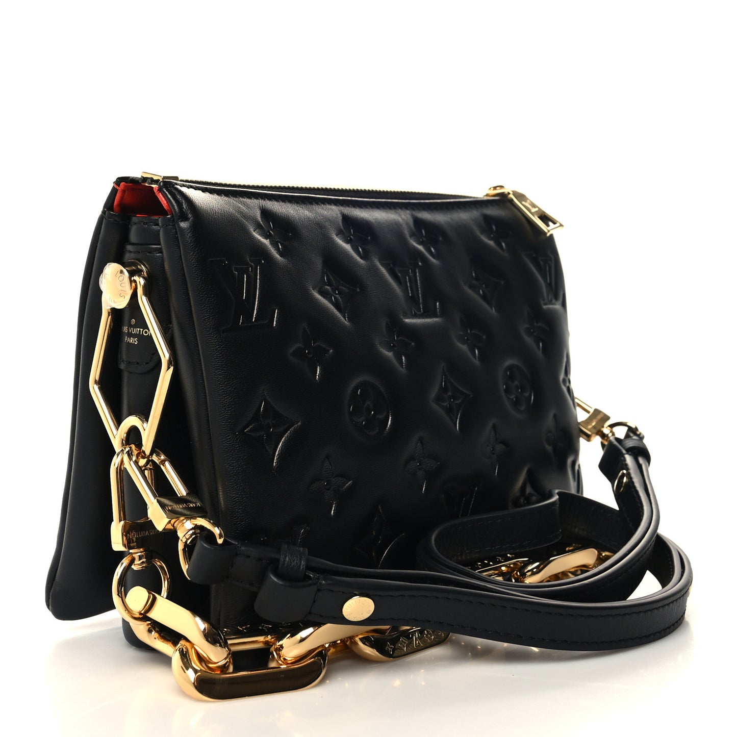 Lambskin Embossed Monogram Coussin BB Black