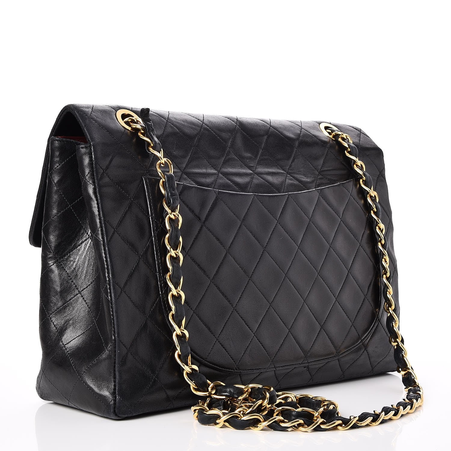 Chanel Lambskin Quilted XL Jumbo Single Flap Black 4 of 9