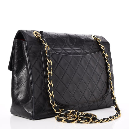 Chanel Lambskin Quilted XL Jumbo Single Flap Black 4 of 9