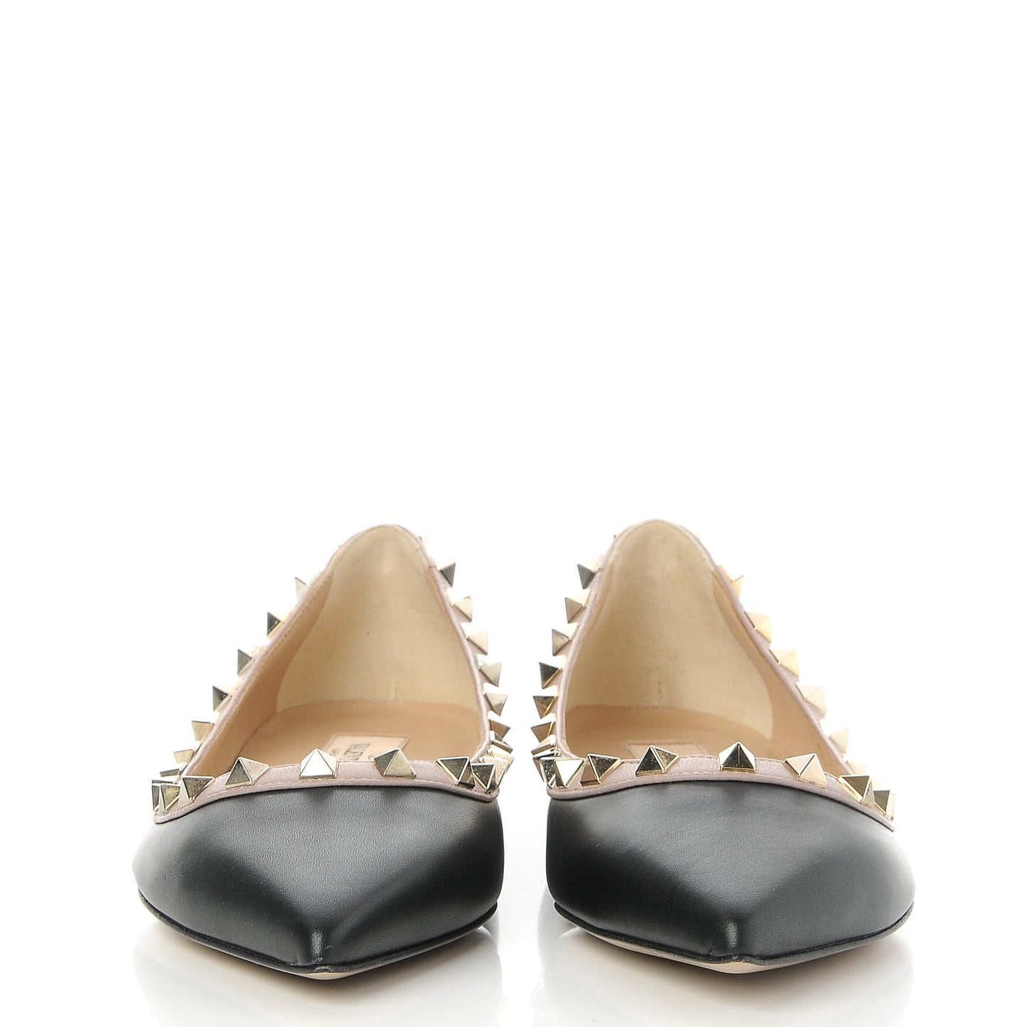 Nappa Rockstud Ballerina Flats 37 Black Poudre