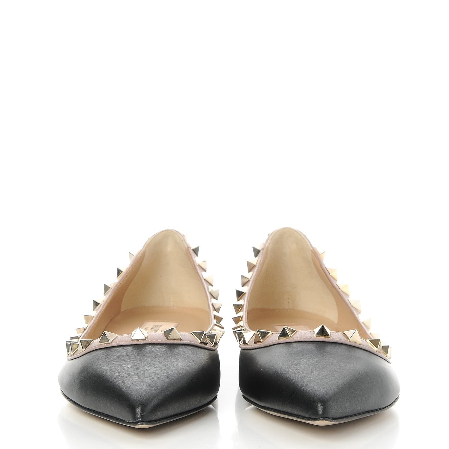 Valentino Garavani Nappa Rockstud Ballerina Flats 37 Black Poudre 2 of 10