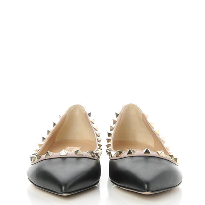 Valentino Garavani Nappa Rockstud Ballerina Flats 37 Black Poudre 2 of 10