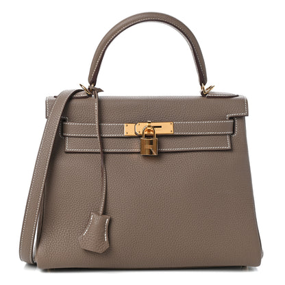 Hermes Togo Kelly Retourne 28 Etoupe 1 of 10