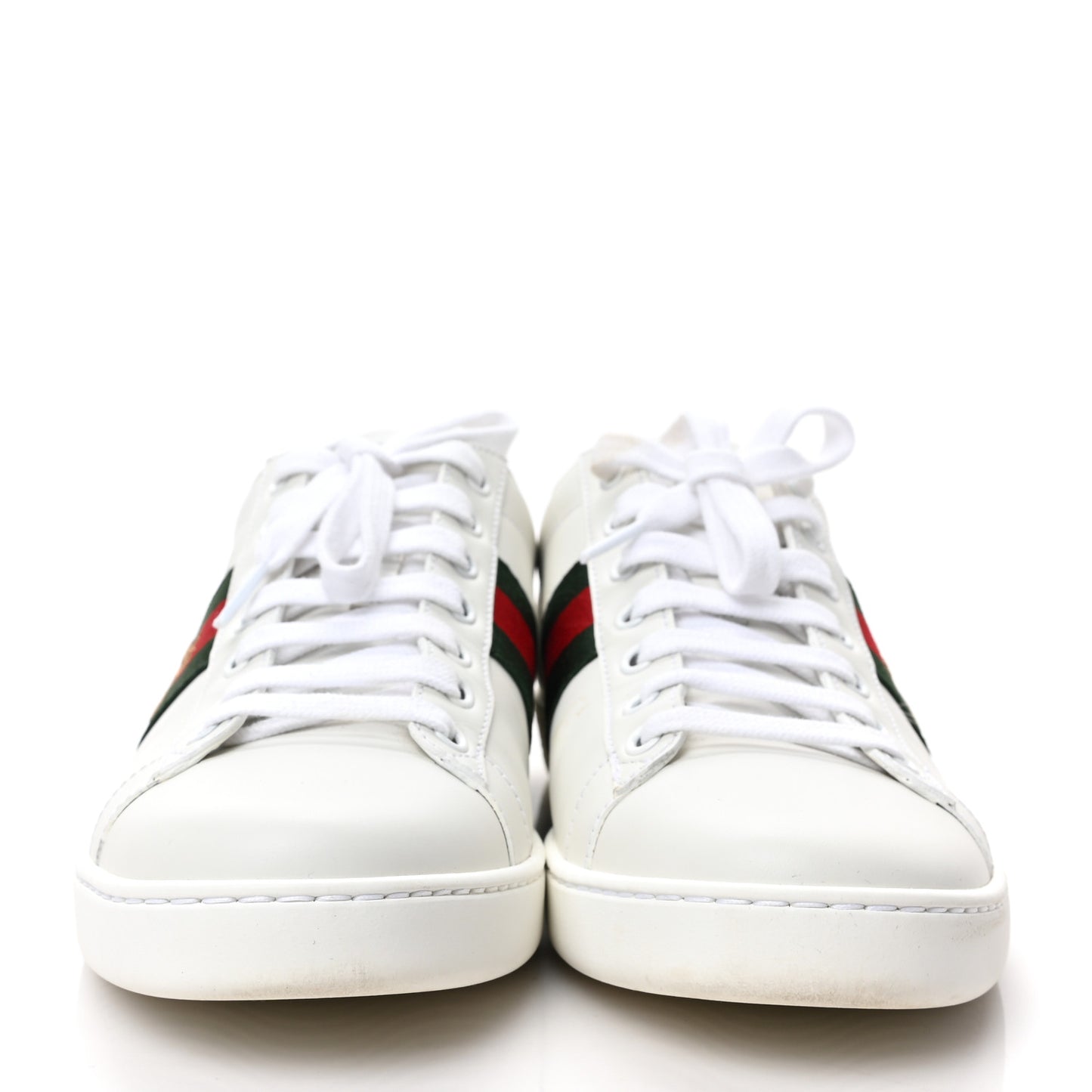 Calfskin Ayers Bee Embroidered Womens Ace Sneakers 41 White Green