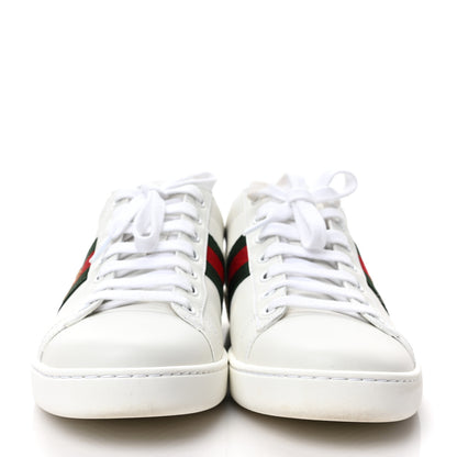 Gucci Calfskin Ayers Bee Embroidered Womens Ace Sneakers 41 White Green 2 of 8