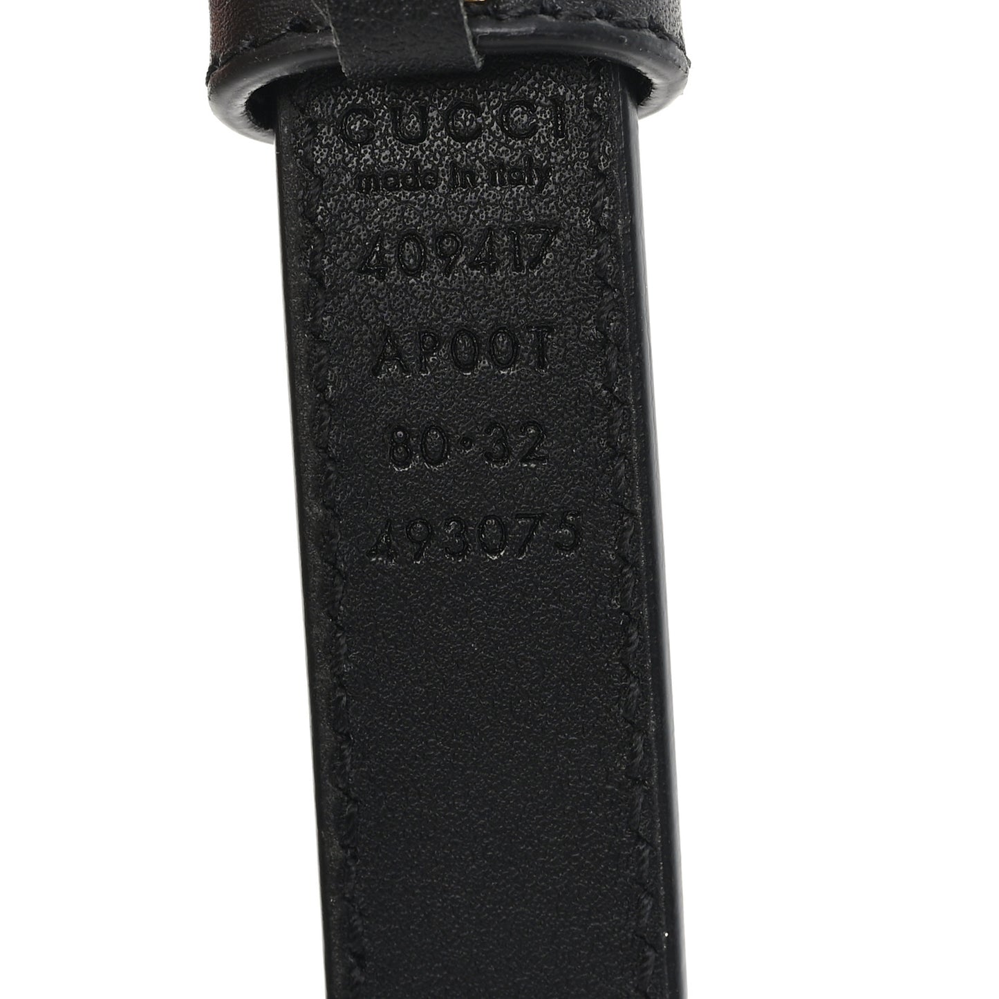 Calfskin Double G 20mm Belt 80 32 Black