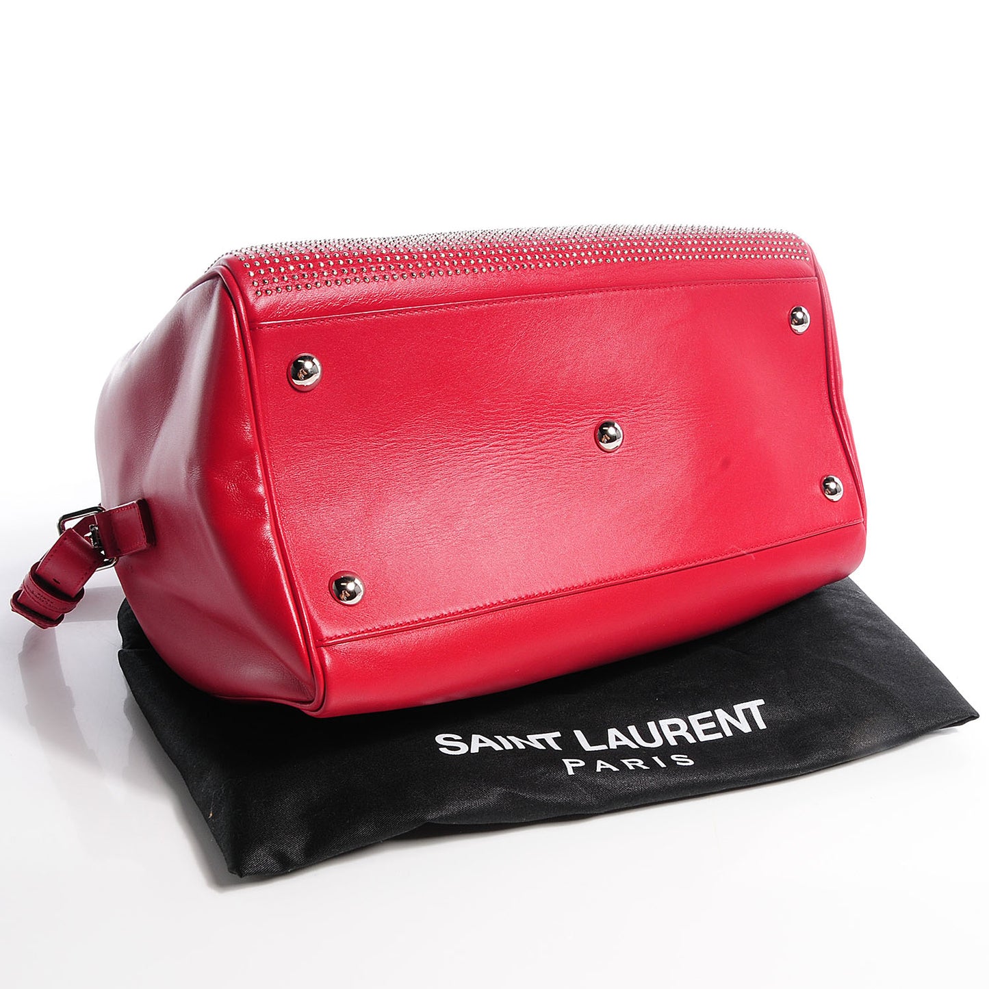 Leather Studded Classic Duffle 6 Red