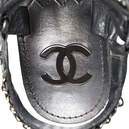 Chanel Metallic Lambskin Chain Flat Sandals 35 Silver 12 of 17