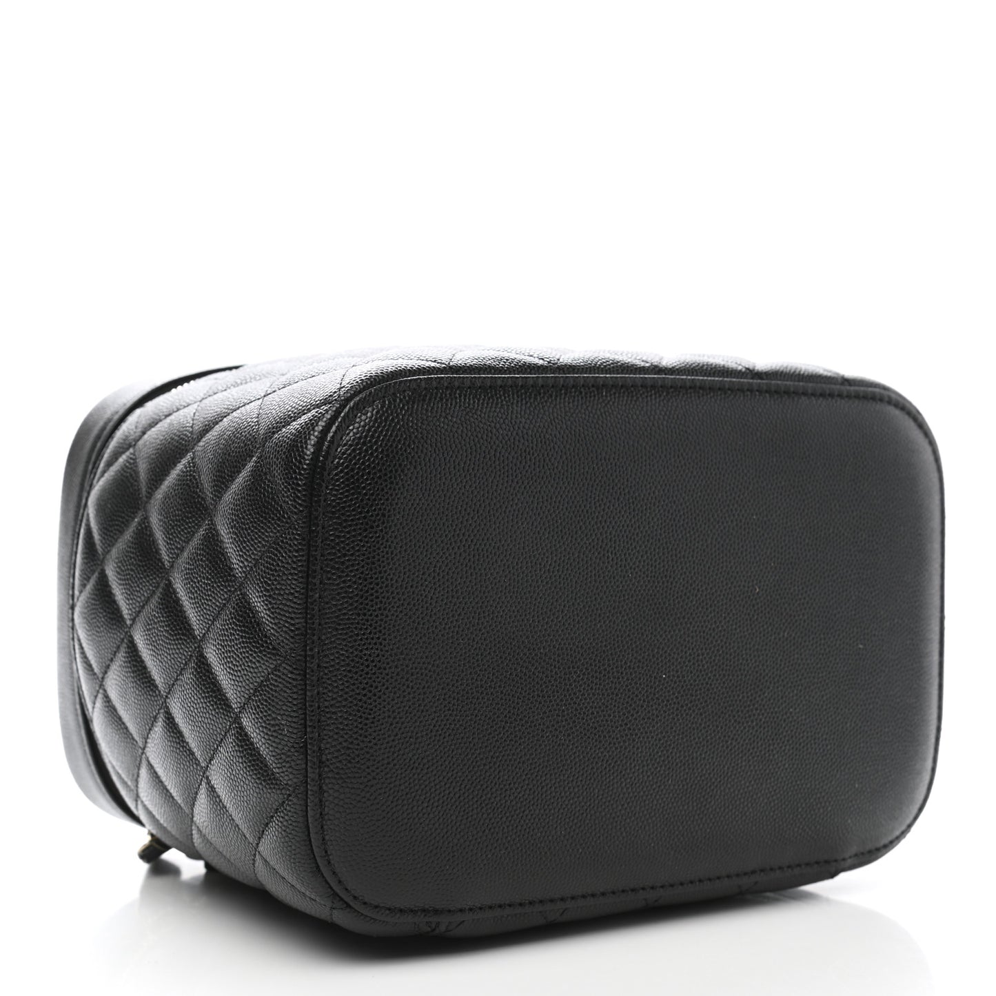 Caviar Quilted Large Vanity Pouch Black