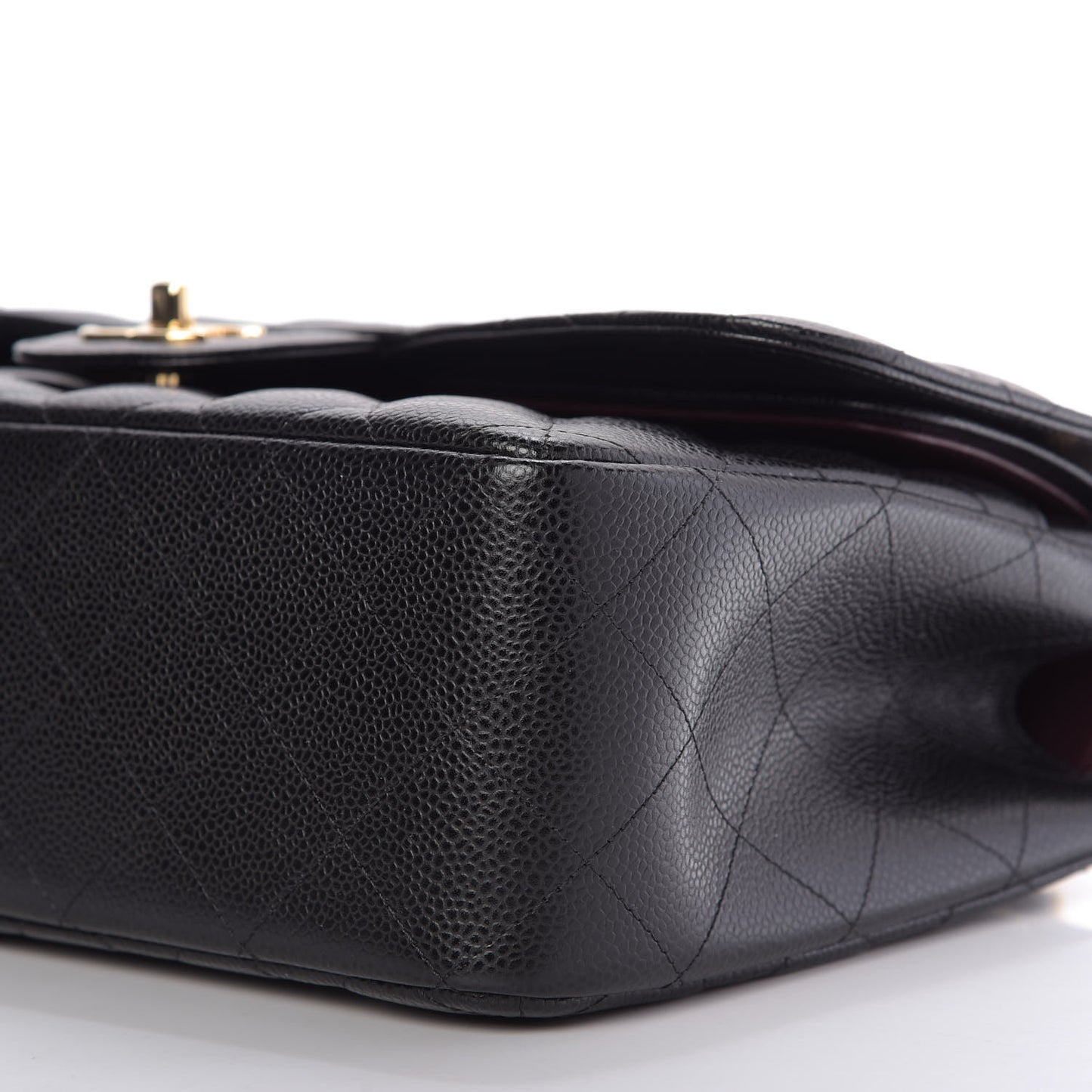 Caviar Quilted Jumbo Double Flap Black