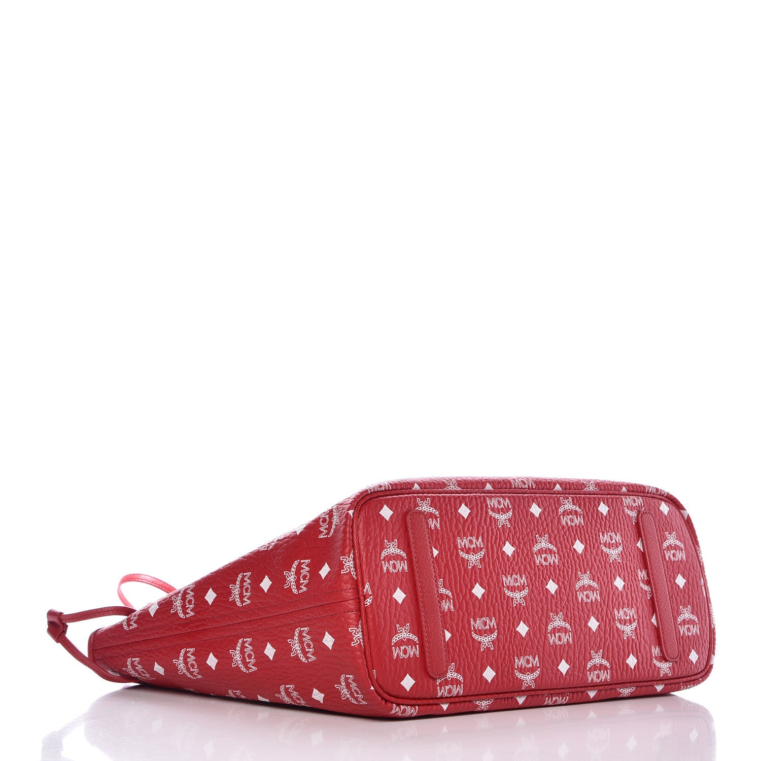 MCM Visetos Medium Liz Reversible Shopper Tote Ruby Red 8 of 11