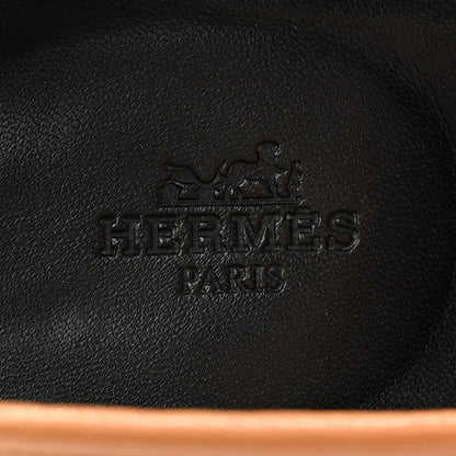 Hermes Goatskin Womens Paris Loafers 37.5 Naturel Black 5 of 13