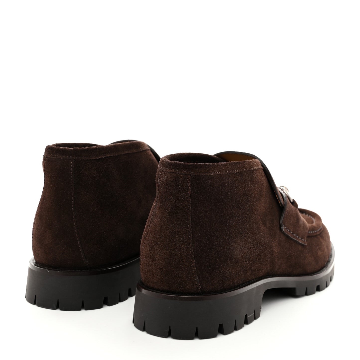 Suede Mens Horsebit Ankle Boots 8 Dark Brown