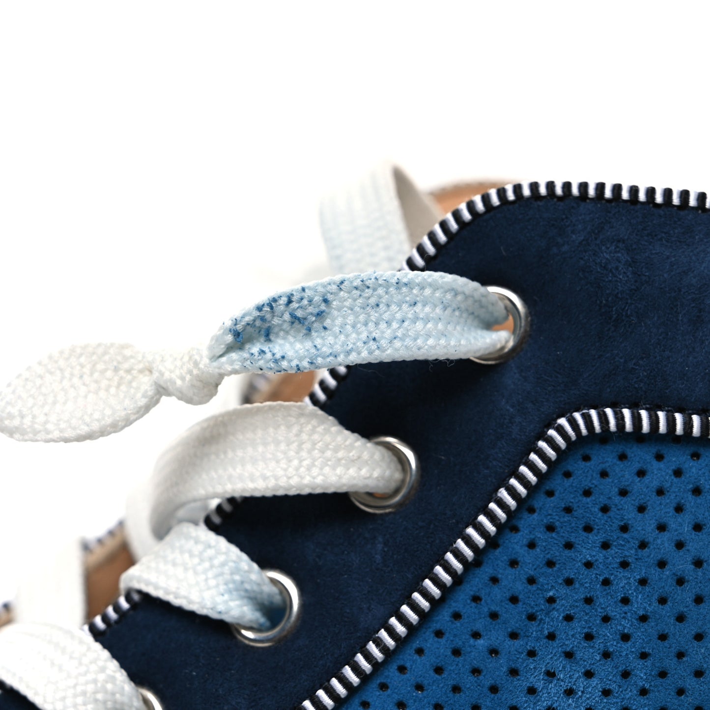 Suede Patent Perforated Mens Fun Louis Flat Sneakers 43 Blue