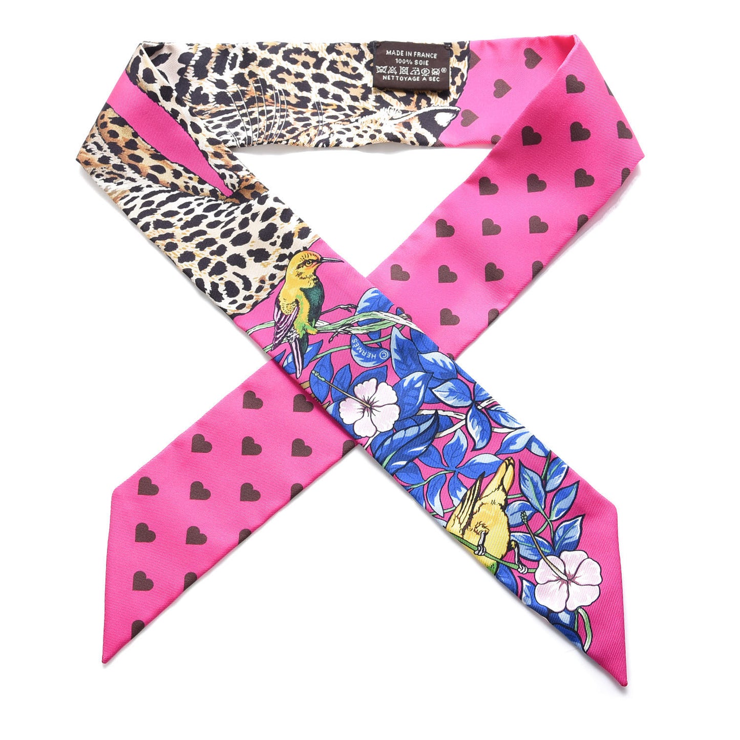 Silk Jungle Love Love Twilly Rose Vif Bleu Roy