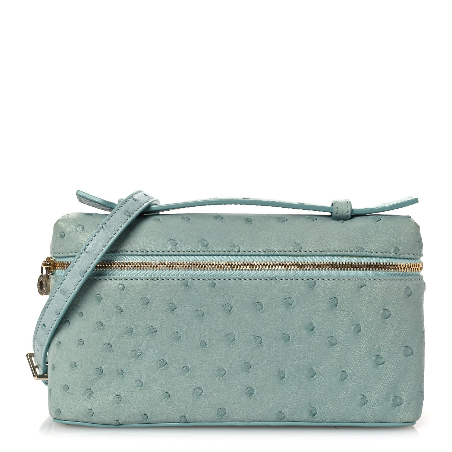 Loro Piana Ostrich L19 Extra Pocket Pouch Light Blue 1 of 9