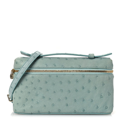 Loro Piana Ostrich L19 Extra Pocket Pouch Light Blue 1 of 9