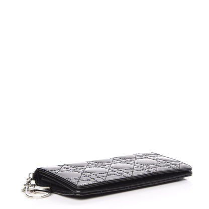 Christian Dior Patent Cannage Lady Dior Yen Wallet Black 4 of 14