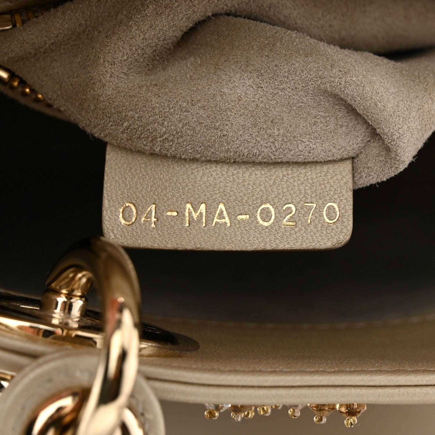 Christian Dior Metallic Lambskin Crystal Cannage Mini Lady Dior Platinum 7 of 10