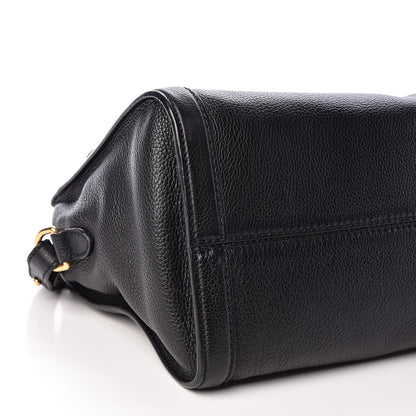 Alexander McQueen Pebbled Calfskin Small Skull Padlock Zip Around Tote Black 10 of 13