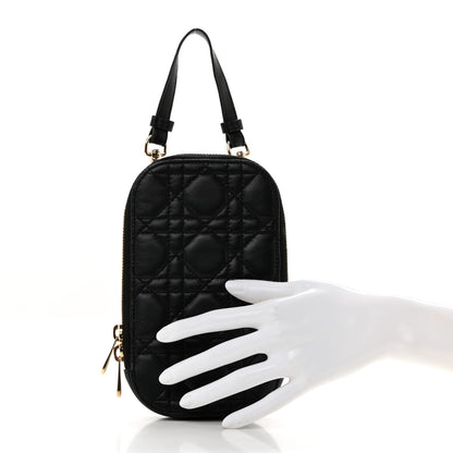Christian Dior Lambskin Cannage Lady Dior Phone Holder Black 2 of 8