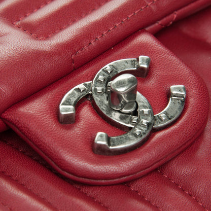 Chanel Lambskin Quilted Jumbo Paris Dallas Single Flap Red 10 of 14