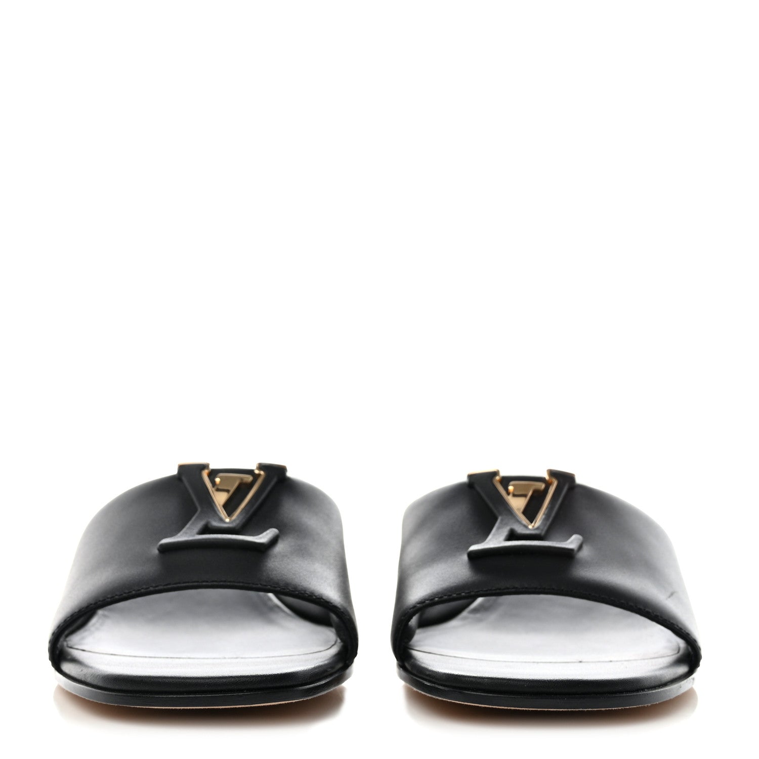 Louis Vuitton Calfskin LV Capri Mules 38.5 Black 2 of 9