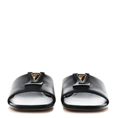 Louis Vuitton Calfskin LV Capri Mules 38.5 Black 2 of 9