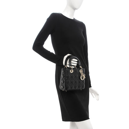 Christian Dior Lambskin Cannage Small Lucky Badges My Lady Dior Black 3 of 8