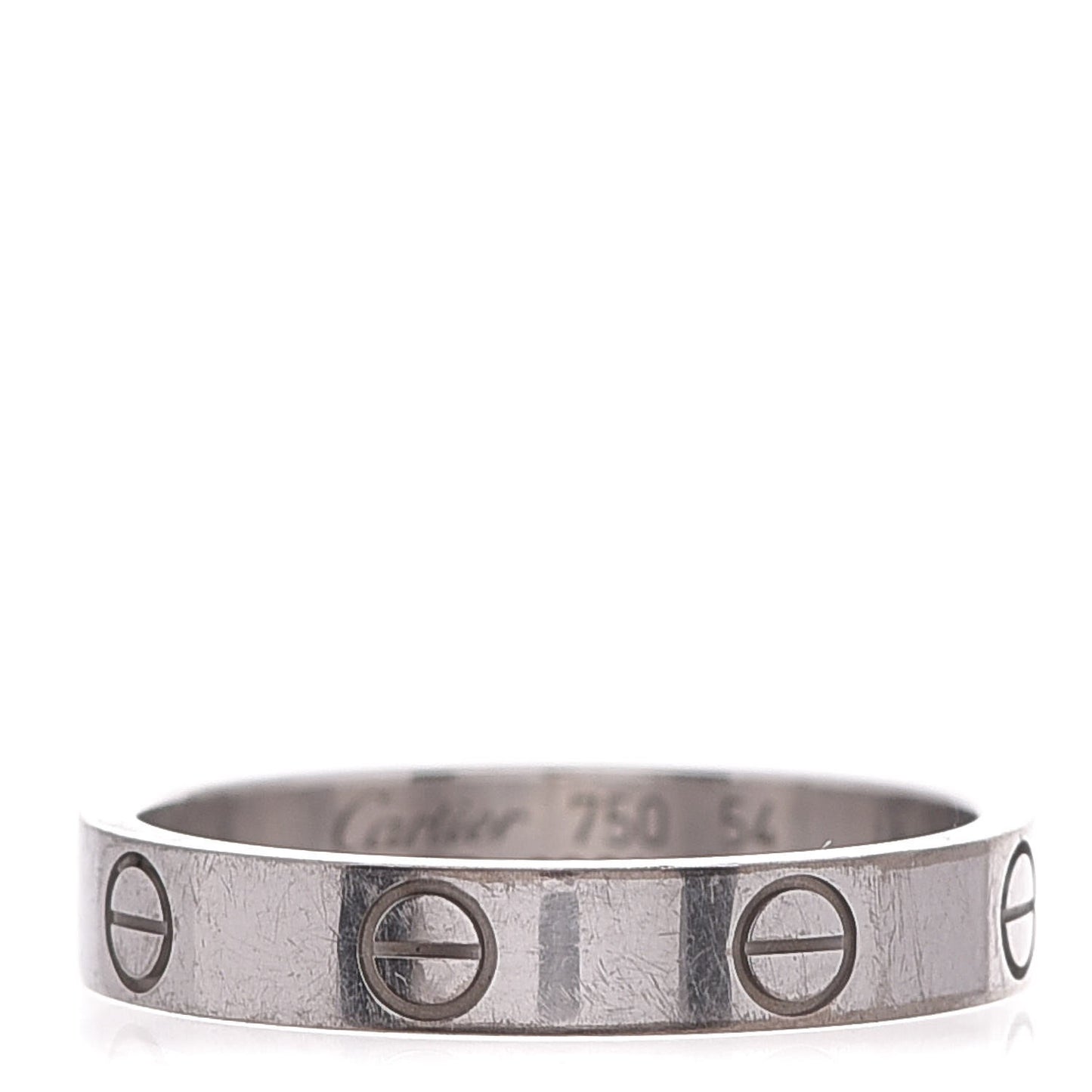 18K White Gold 3.5mm LOVE Wedding Band Ring 54 6.75