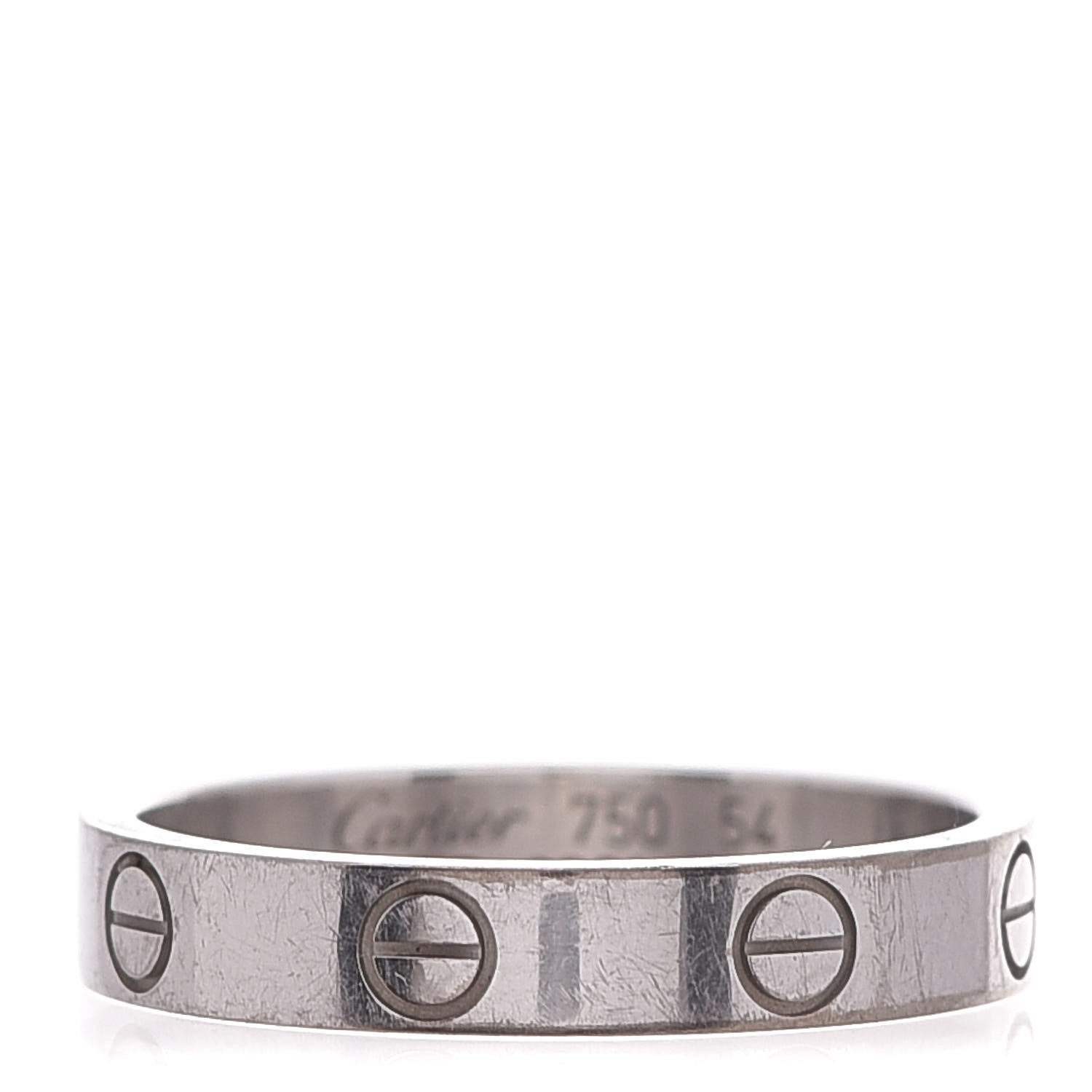 Cartier 18K White Gold 3.5mm LOVE Wedding Band Ring 54 6.75 1 of 7