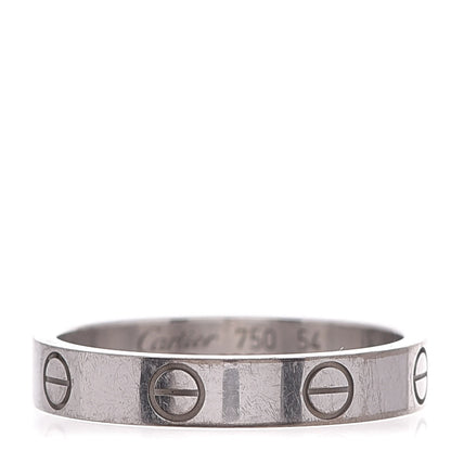 Cartier 18K White Gold 3.5mm LOVE Wedding Band Ring 54 6.75 1 of 7