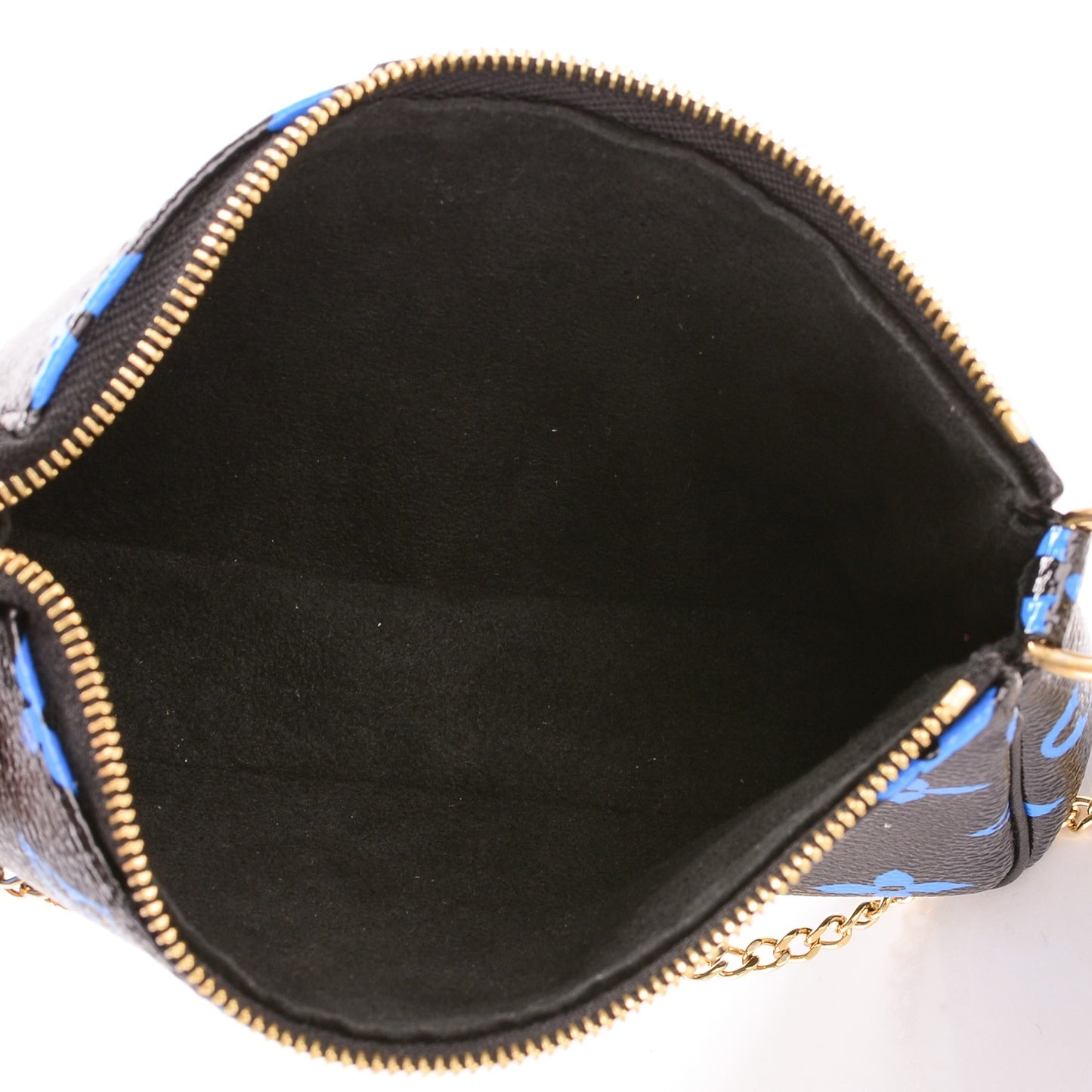 Colored Monogram Mini Pochette Accessories Blue Black