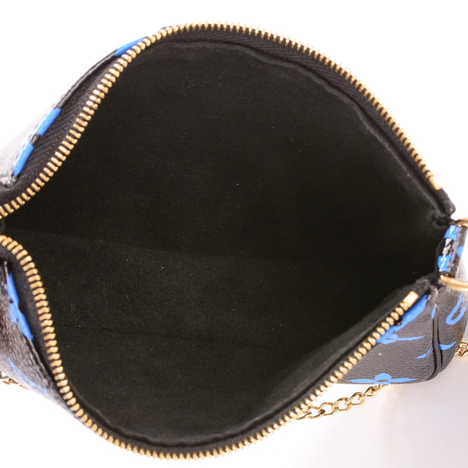 Louis Vuitton Colored Monogram Mini Pochette Accessories Blue Black 5 of 7