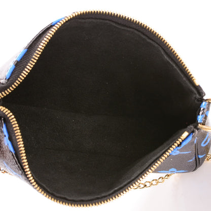 Louis Vuitton Colored Monogram Mini Pochette Accessories Blue Black 5 of 7