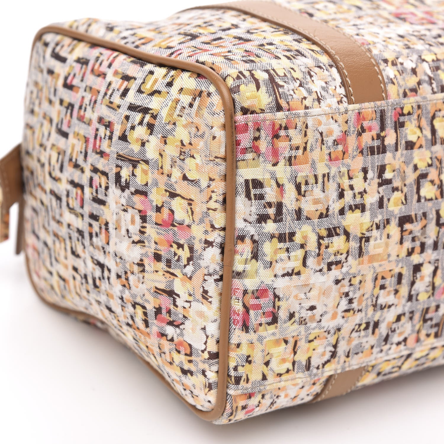 Fendi Zucchino Vitello Floral Forever Boston Pesca Giallo Saddler 8 of 10