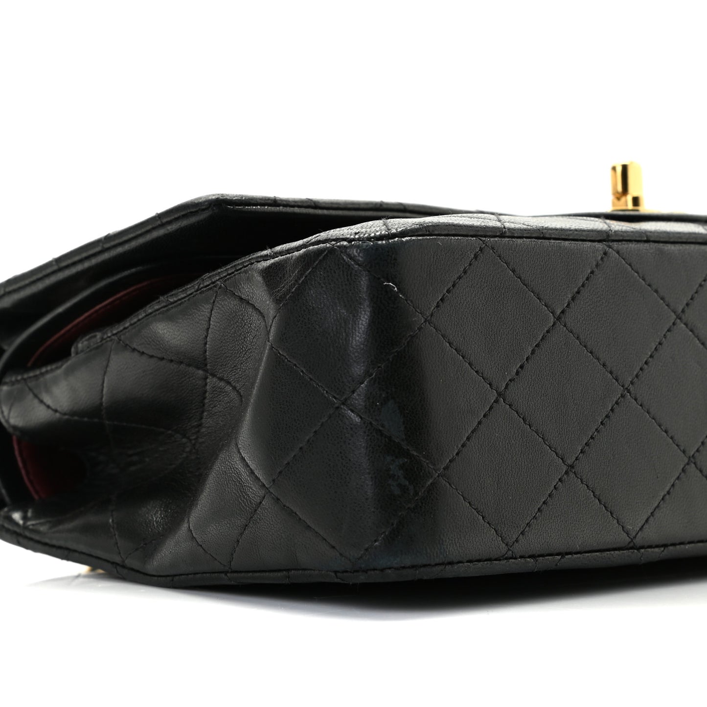 Lambskin Quilted Medium Double Flap Black