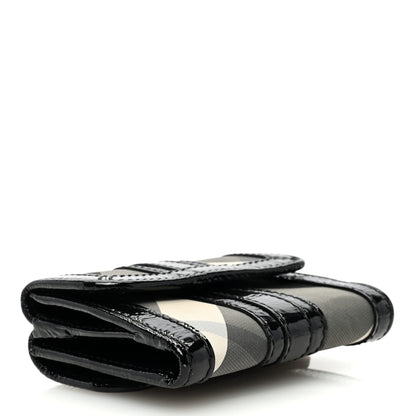 Burberry Patent Nova Check Wallet Black 4 of 8