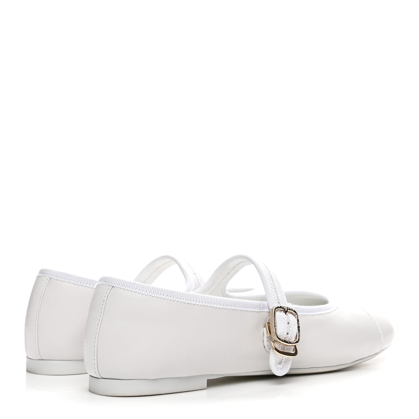 Lambskin Mary Jane Flats 38.5 White