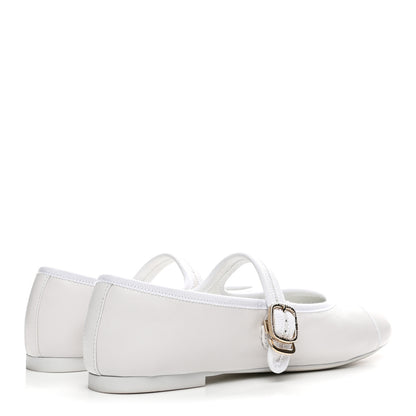 Chanel Lambskin Mary Jane Flats 38.5 White 5 of 10