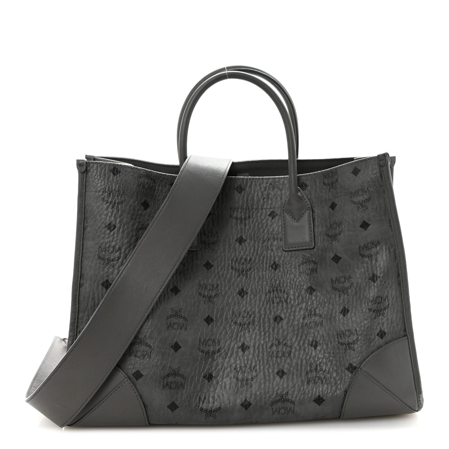 MCM Visetos Large Munchen Tote Grey 1 of 10